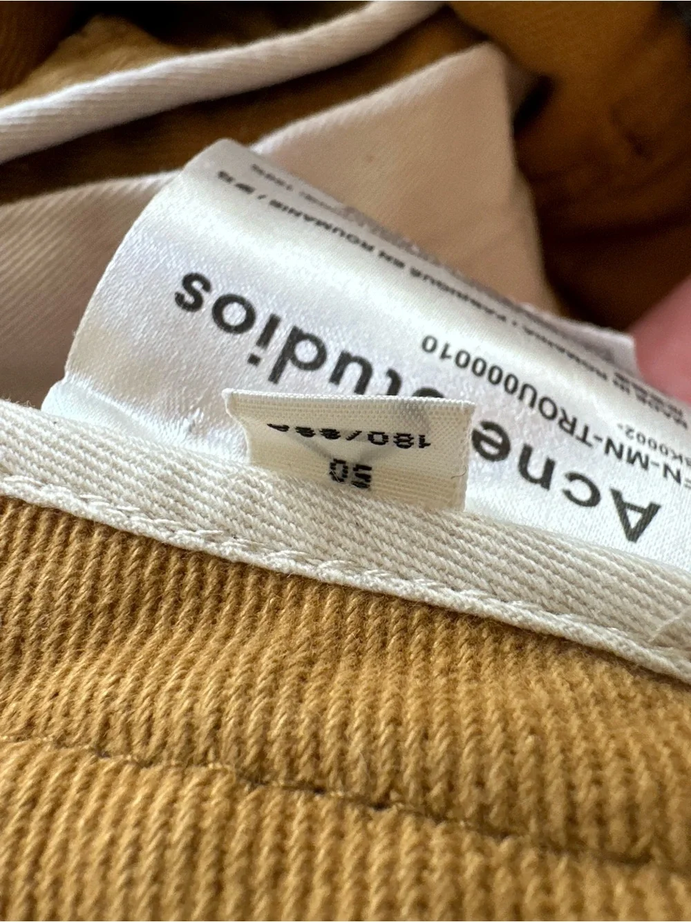 Acne Studios Men's Mustard Twill Chinos